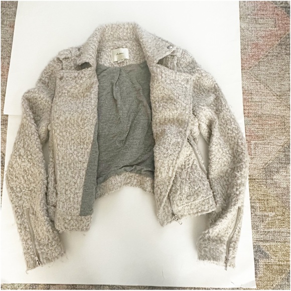 Anthropologie Elevenses Northland  Boucle Moto Jacket Motorcycle Size S - Picture 13 of 14